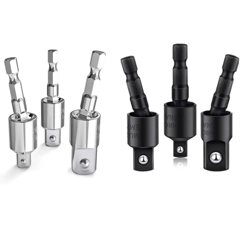 Power Tools List - 360 ° 回転式電動ドリルソケットアダプターセット六角ハンドルから1/4インチ、3/8インチ、1/2インチ角ヘッドロータリーアダプター接続ロッドツール