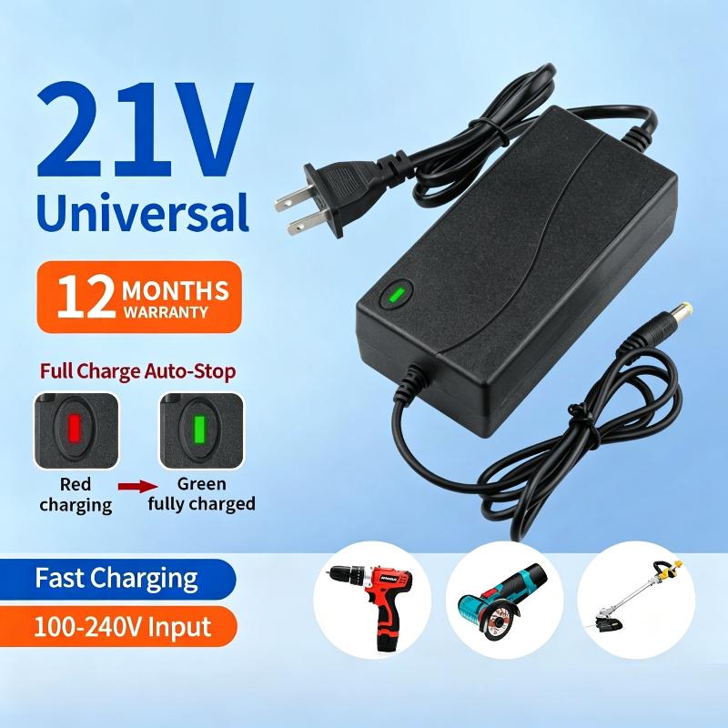Power Tools Use - 21V高速電動工具バッテリー充電器、コードレスドリルや電動レンチのバッテリー用短絡保護機能付き、日常使用に安全