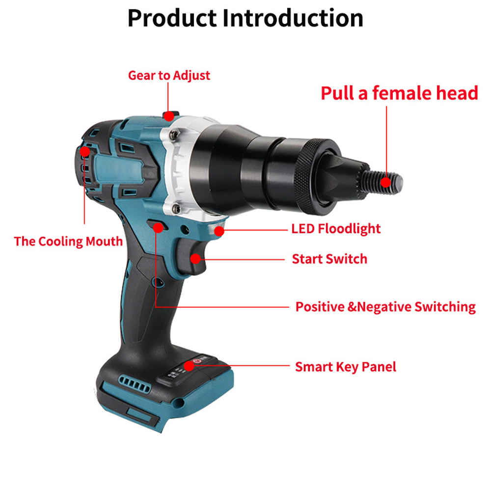 電動リベットガン ブラシレスリベットナットマシンキット リベ - Power Tools List のレビューと価格