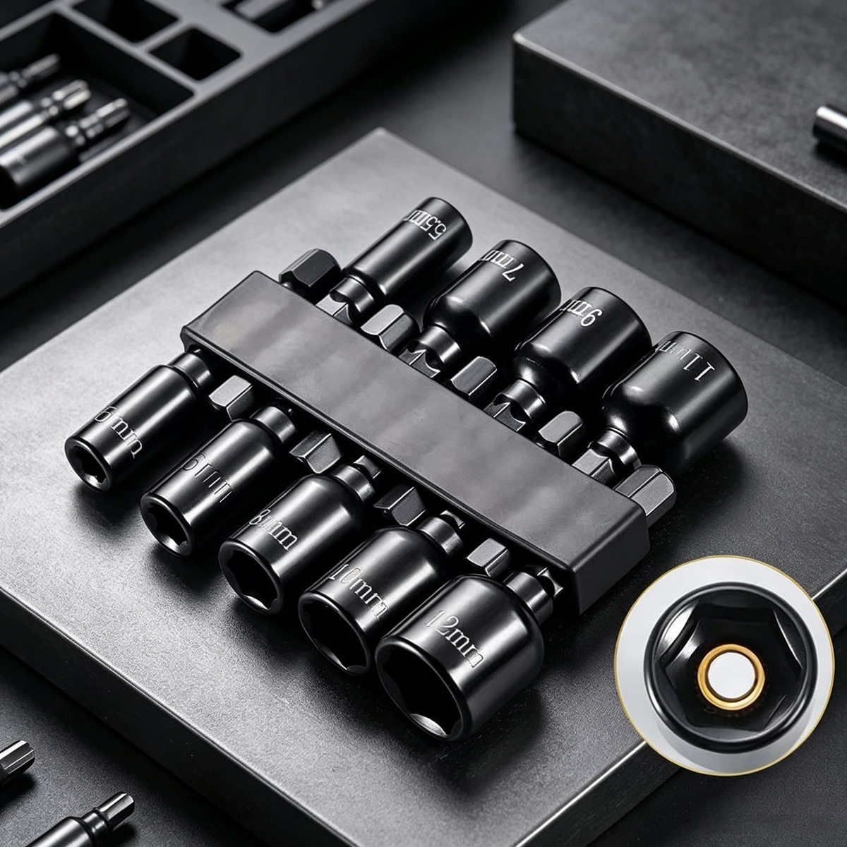 強力な磁気ヘックスシャンクナットドライバービットセットメトリ - Power Tools List のレビューと価格