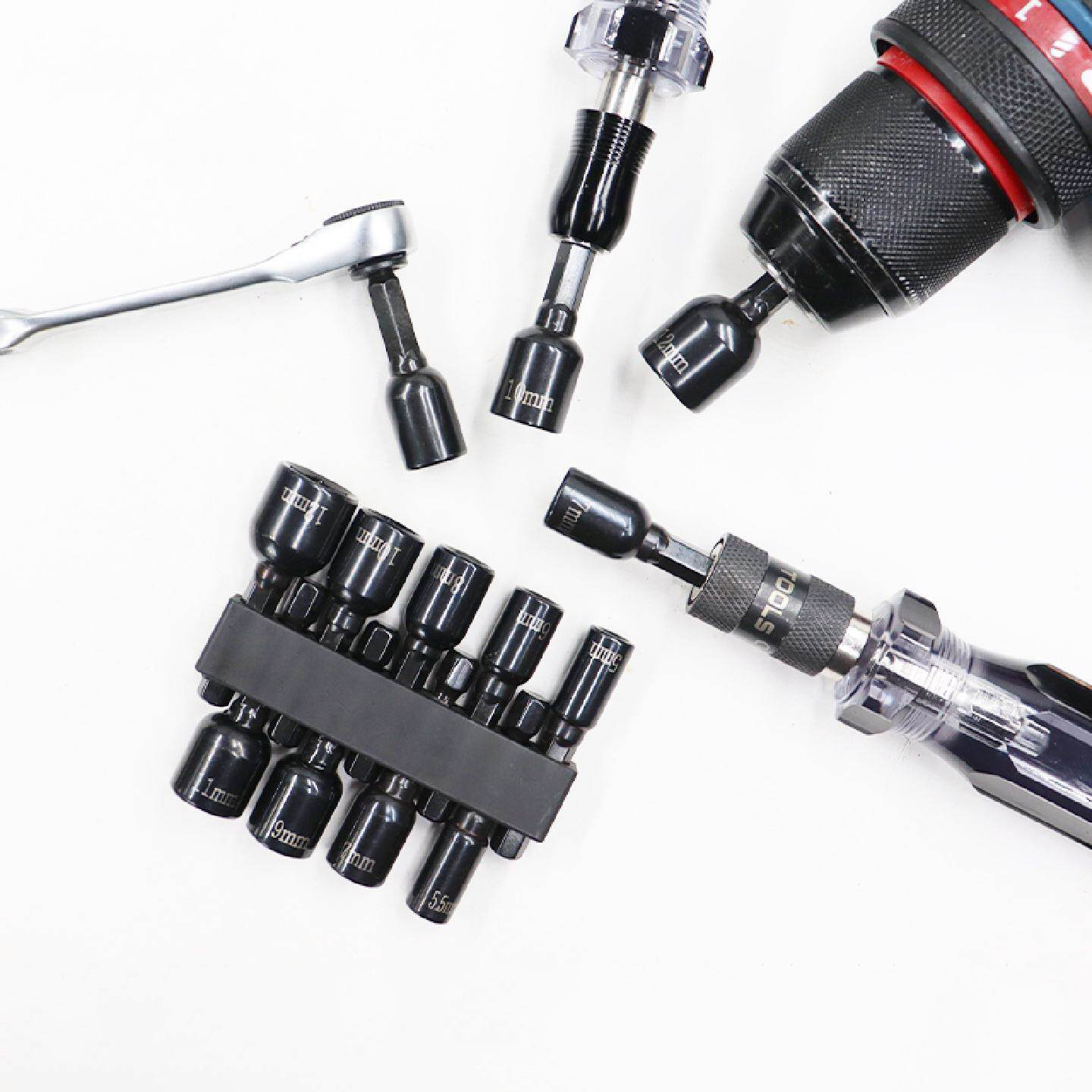 強力な磁気ヘックスシャンクナットドライバービットセットメトリ - Power Tools List のレビューと価格