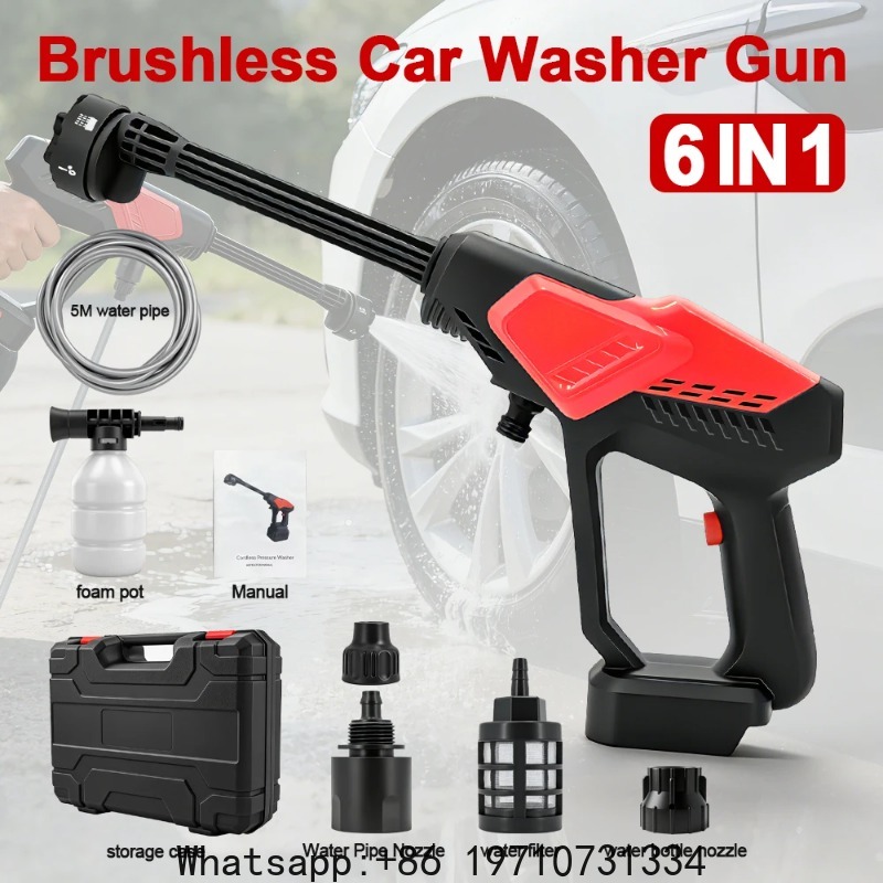 300Bar ブラシレス高圧洗車機強力なコードレス水鉄砲 6 - Power Tools Garden のレビューと価格